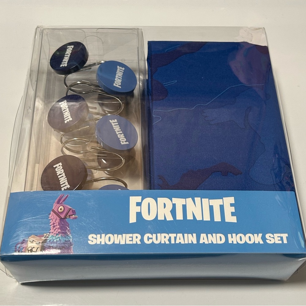 Fortnite shower curtain and hook set